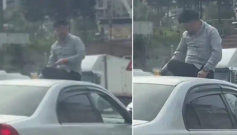 Trafikte Aynı Anda Hem Eğlence Hem Tehlike: Otomobil Üzerinde Alem!
